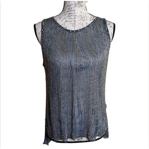 Vintage 100% Silk‎ & Beaded Tank Top